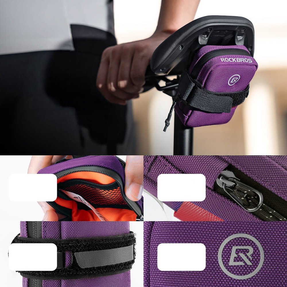 Rockbros F006 balnelio dviračio krepšys 0,35 l – violetinis - Image 4