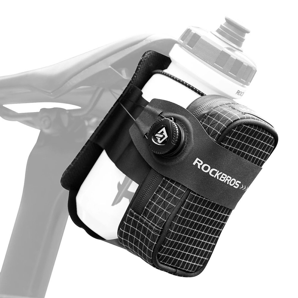 Rockbros P010 0.2L Bike Saddle Bag with 0.6L Bottle Holder - Black