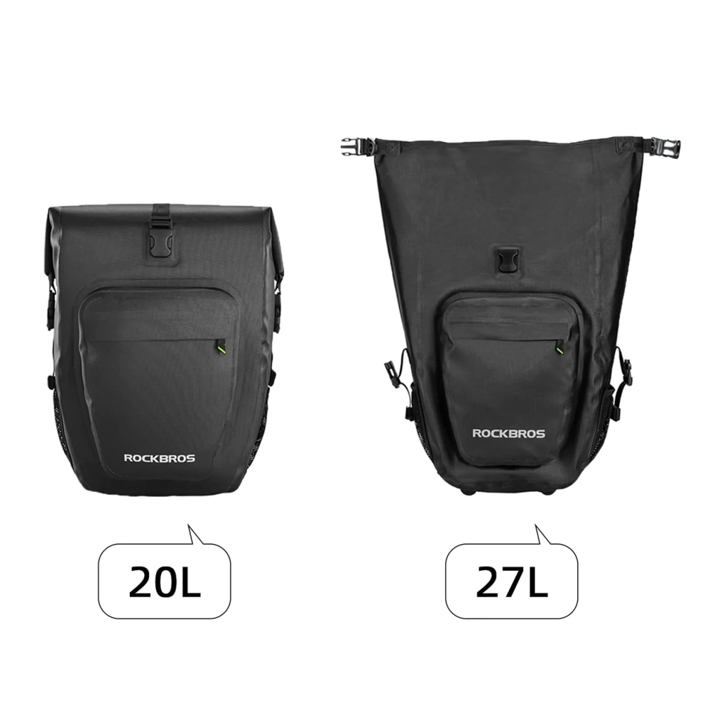 Rockbros AS-001 vandeniui atsparus bagažinės krepšys 27 l – juodas - Image 2