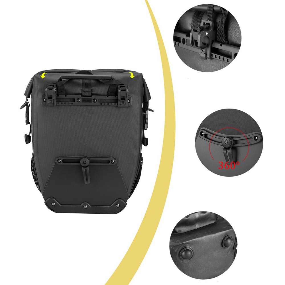 Rockbros AS-001 vandeniui atsparus bagažinės krepšys 27 l – juodas - Image 3