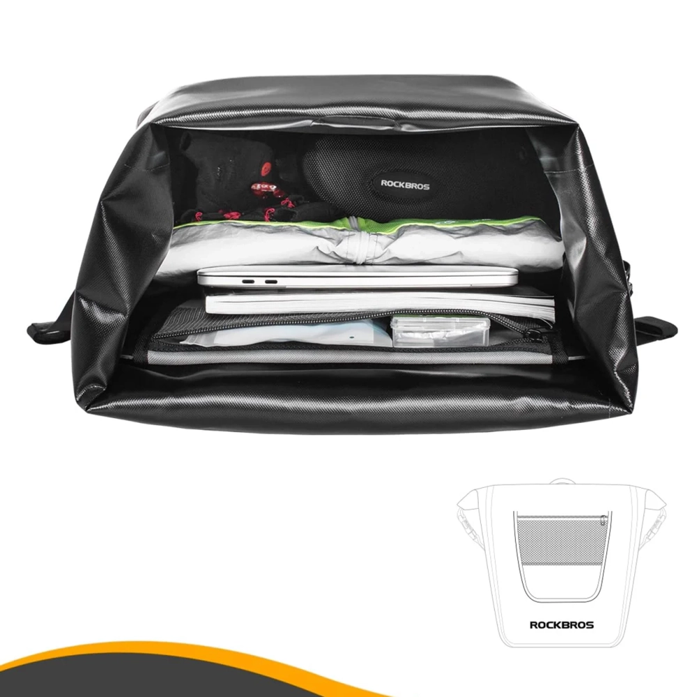 Rockbros AS-001 vandeniui atsparus bagažinės krepšys 27 l – juodas - Image 4