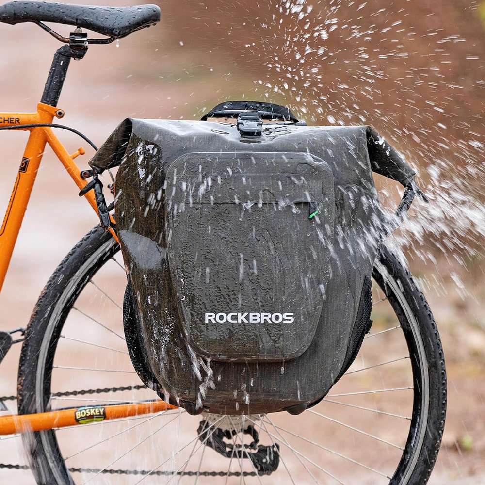 Rockbros AS-001 vandeniui atsparus bagažinės krepšys 27 l – juodas - Image 6