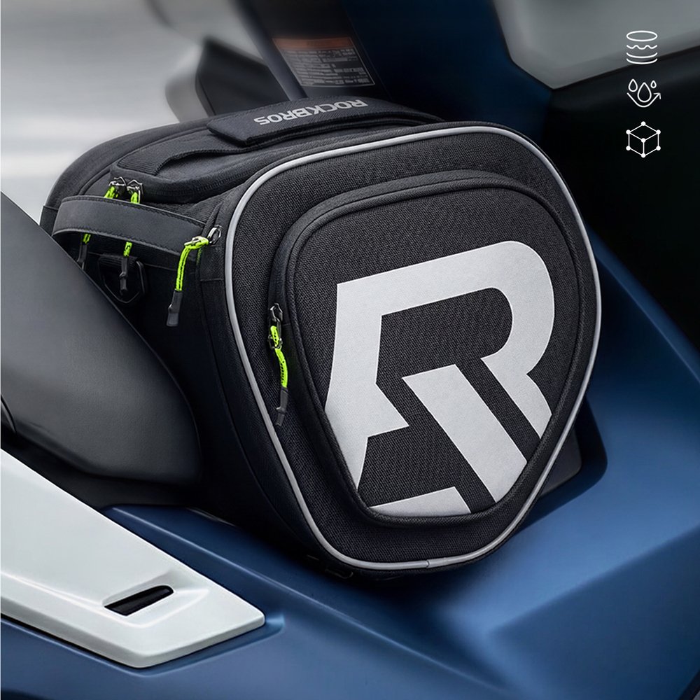 Rockbros A40-1 motociklo bako krepšys 12 l – juodas - Image 4