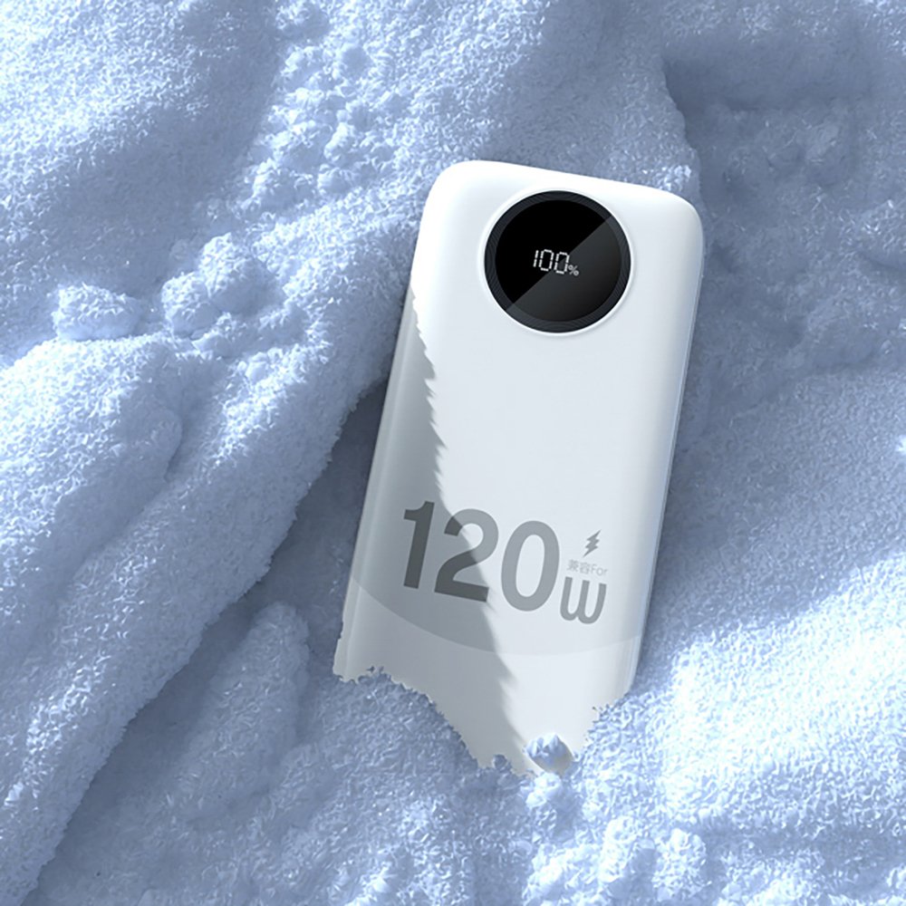 Dudao K13 10000 mAh išorinė baterija su integruotu laidu – balta - Image 2