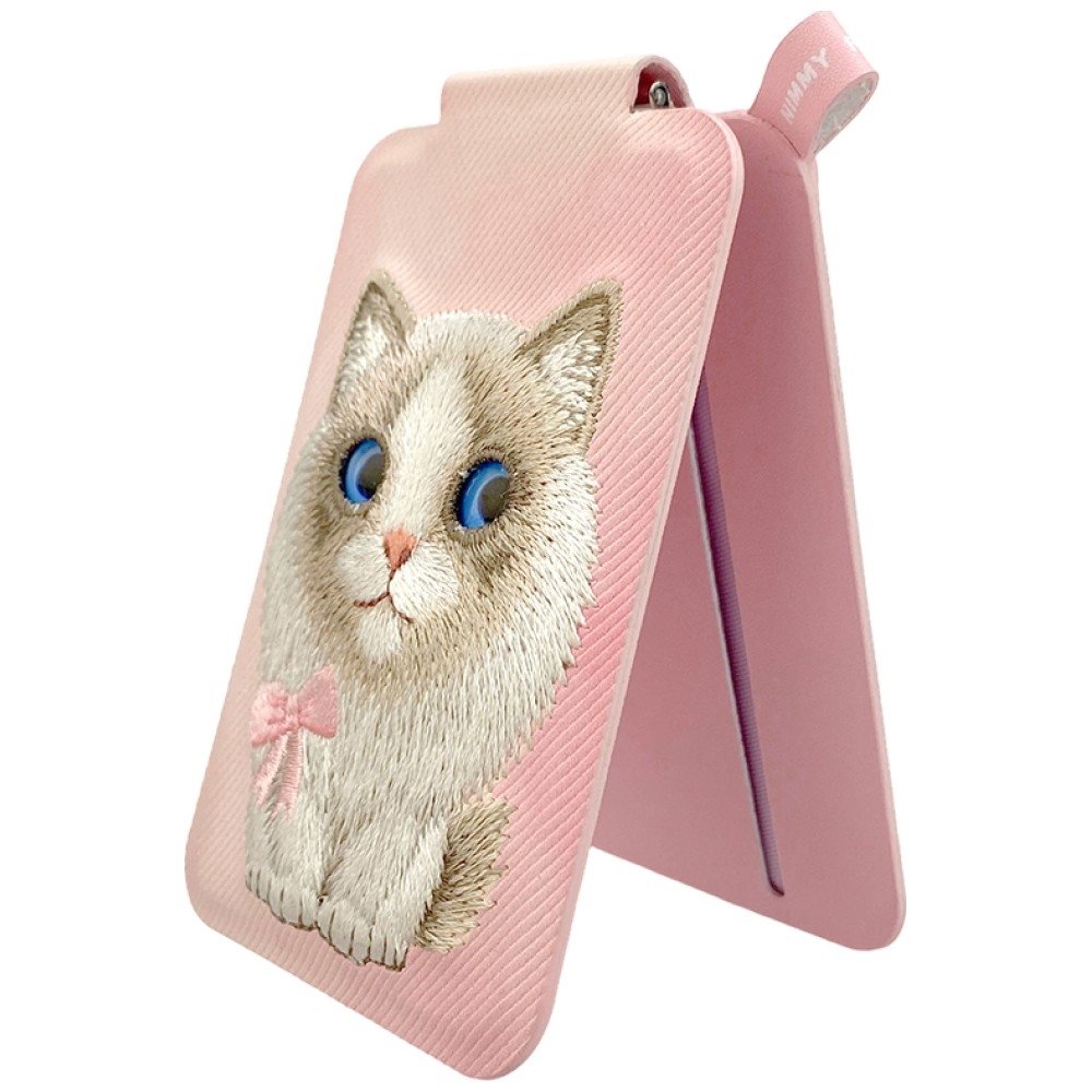 Nimmy New Big Eyed Pet 2.0 Cat magnetinė piniginė su telefono stovu – rožinė - Image 3