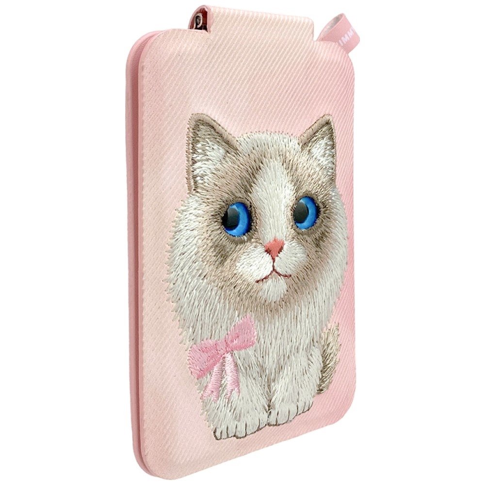 Nimmy New Big Eyed Pet 2.0 Cat magnetinė piniginė su telefono stovu – rožinė - Image 4