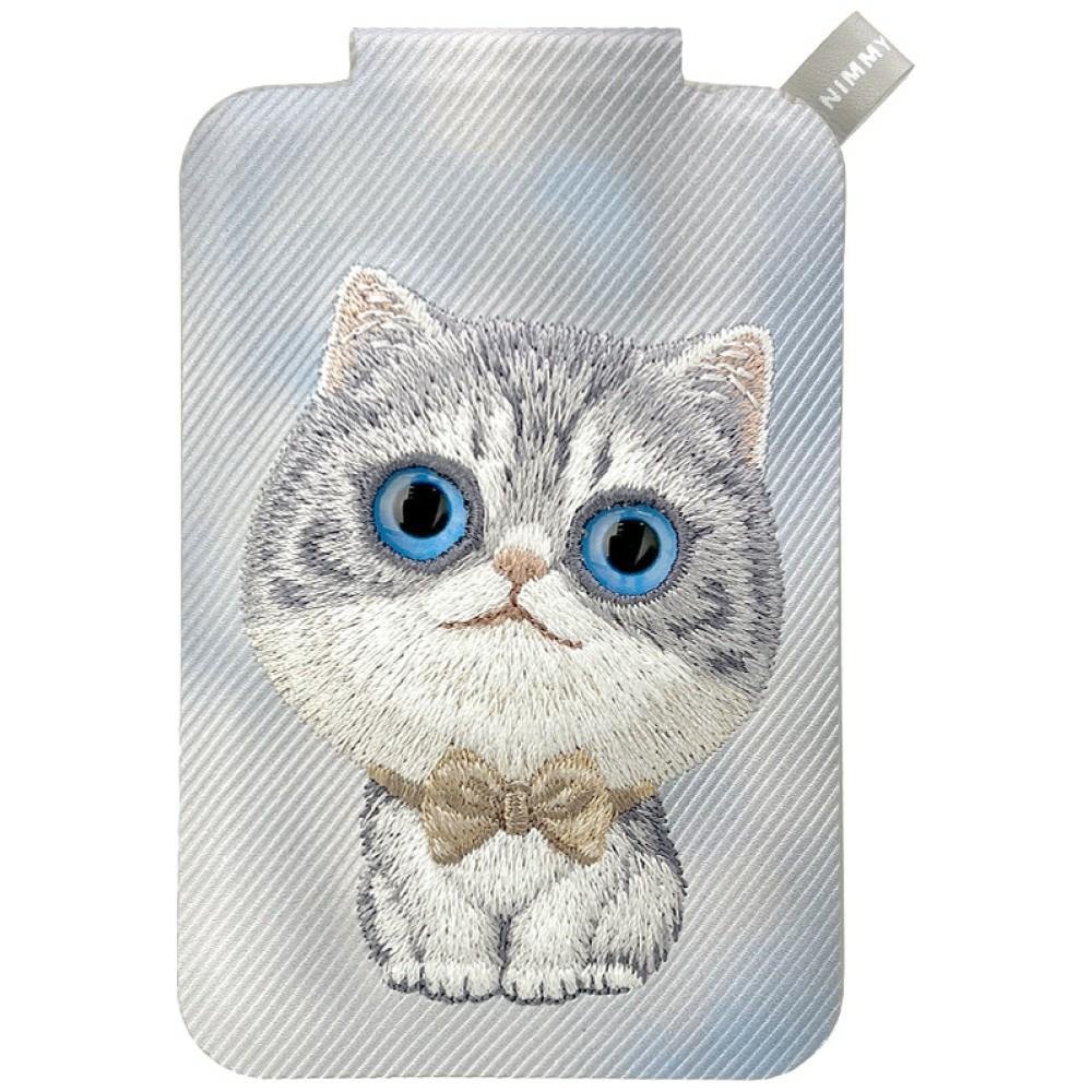 Nimmy New Big-Eye Cute Pets 2.0 Cat Magnetic Wallet with Phone Stand - Gray