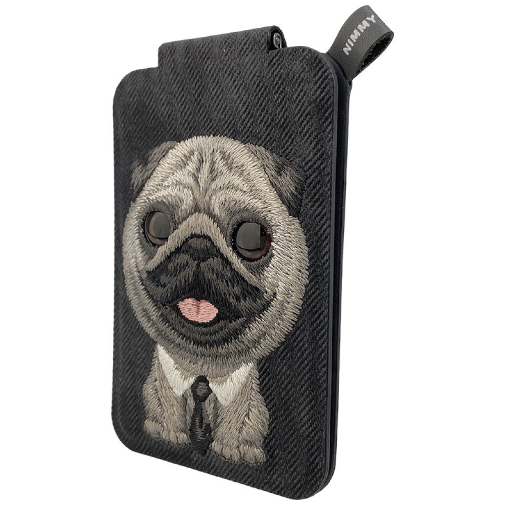 Nimmy New Big Eyed Pet 2.0 Dog magnetinė piniginė su telefono stovu – juoda - Image 4