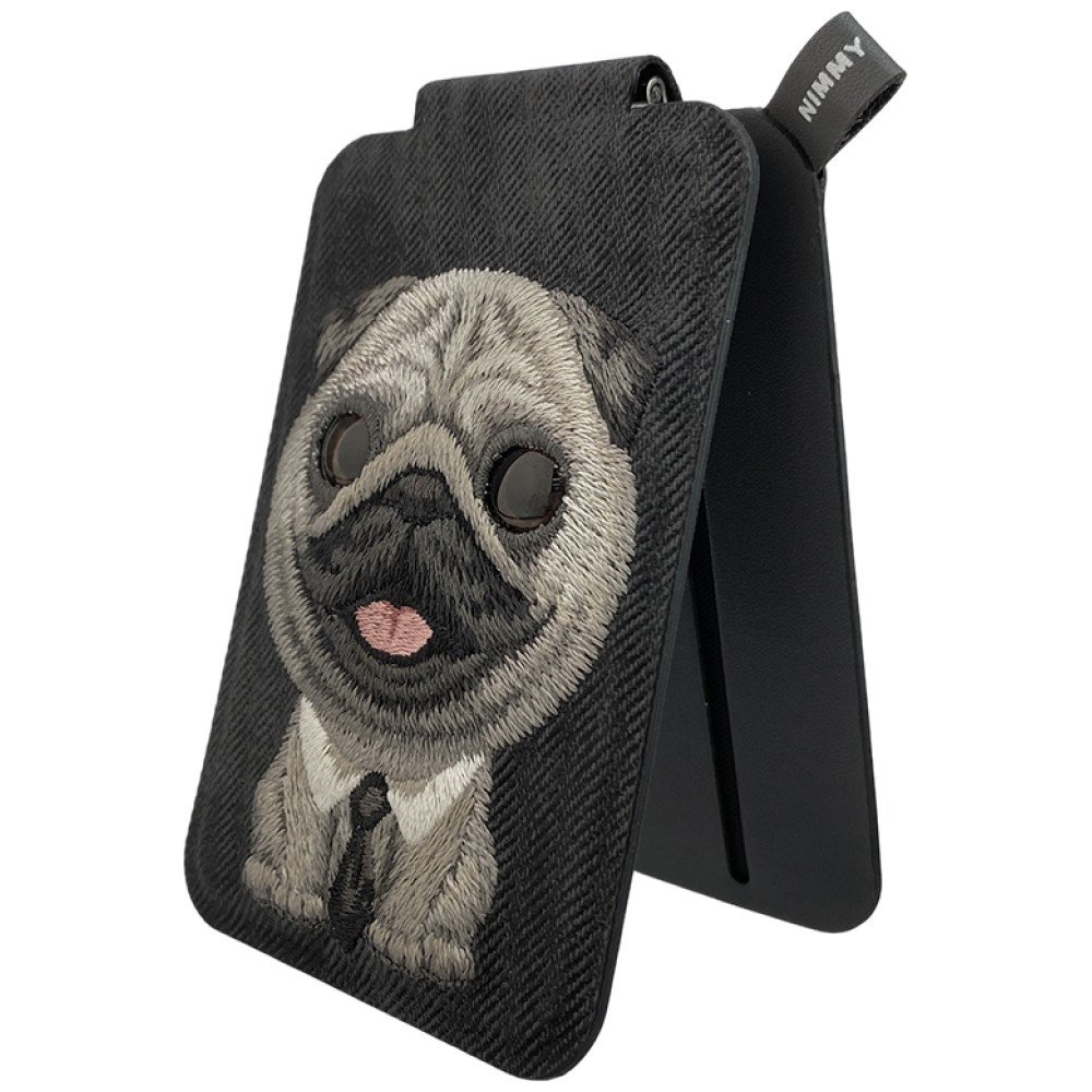 Nimmy New Big Eyed Pet 2.0 Dog magnetinė piniginė su telefono stovu – juoda - Image 5