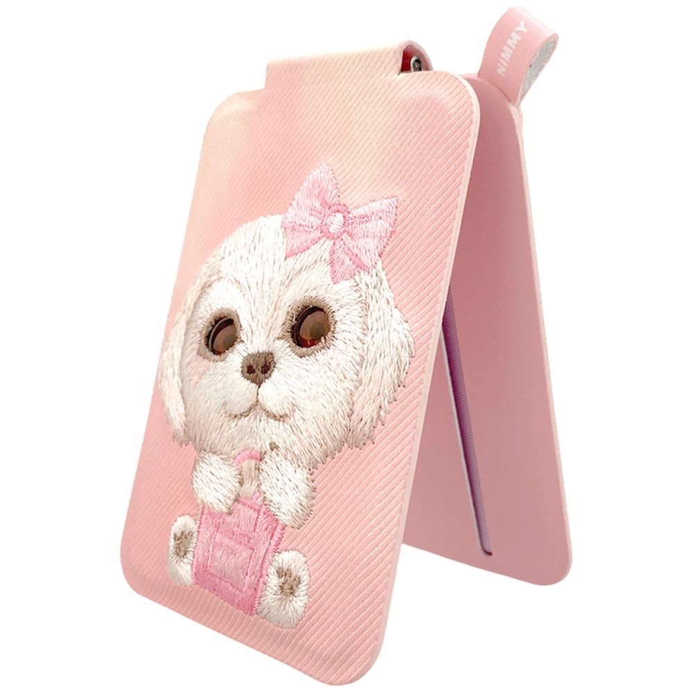 Nimmy New Big Eyed Pet 2.0 Dog magnetinė piniginė su telefono stovu – rožinė - Image 3
