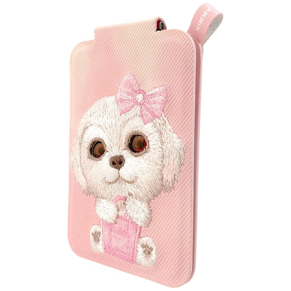 Nimmy New Big Eyed Pet 2.0 Dog magnetinė piniginė su telefono stovu – rožinė - Image 4
