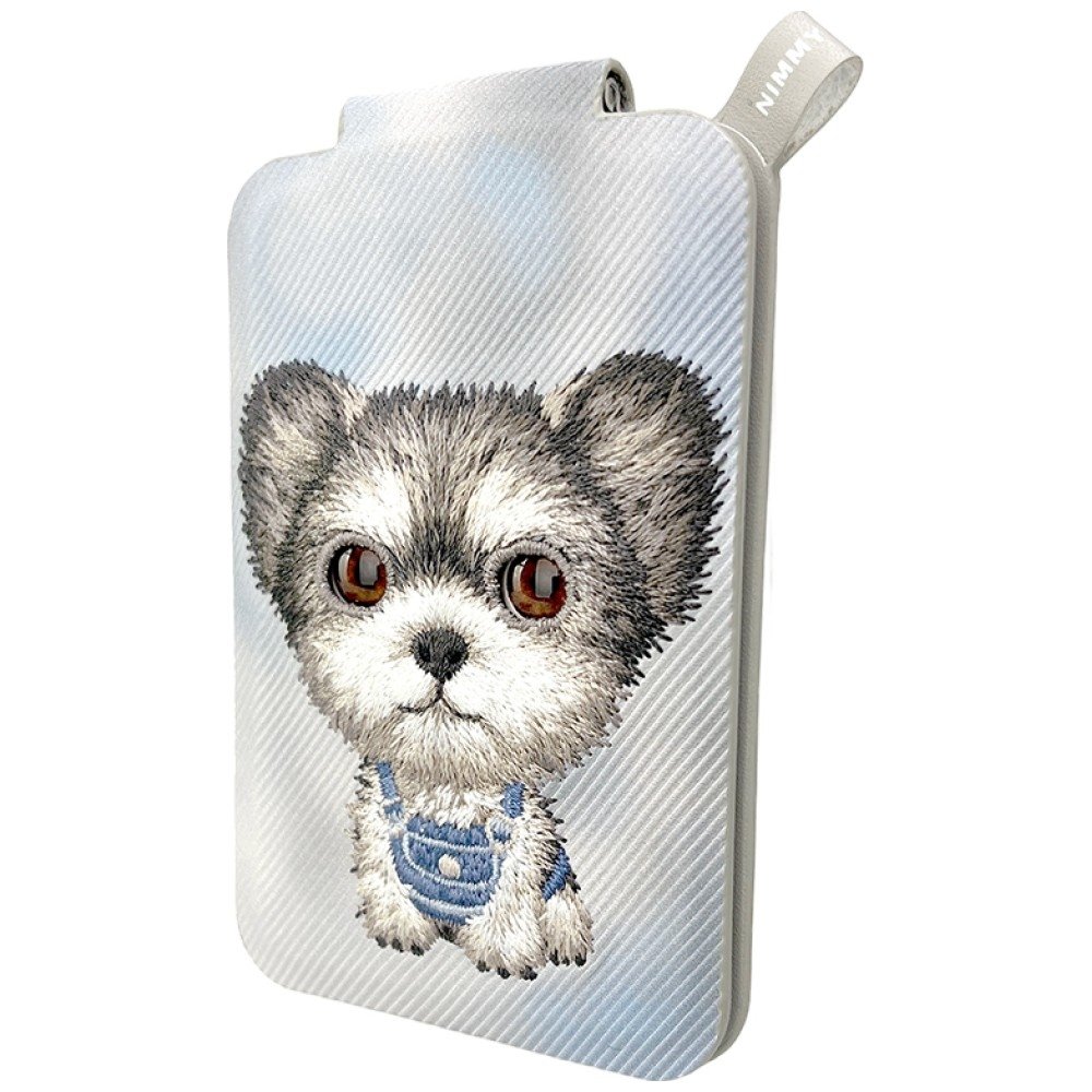 Nimmy New Big Eyed Pet 2.0 Dog magnetinė piniginė su telefono stovu – pilka - Image 2