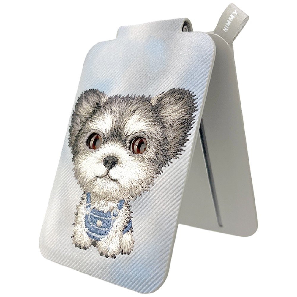 Nimmy New Big Eyed Pet 2.0 Dog magnetinė piniginė su telefono stovu – pilka - Image 3