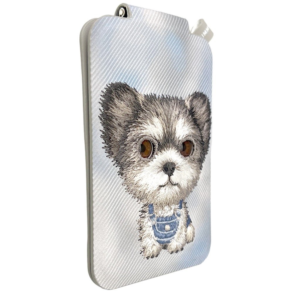 Nimmy New Big Eyed Pet 2.0 Dog magnetinė piniginė su telefono stovu – pilka - Image 6