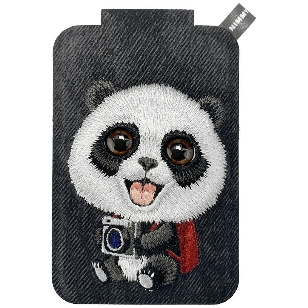 Nimmy New Big-Eye Cute Pets 2.0 Panda Magnetic Wallet with Phone Stand - Black