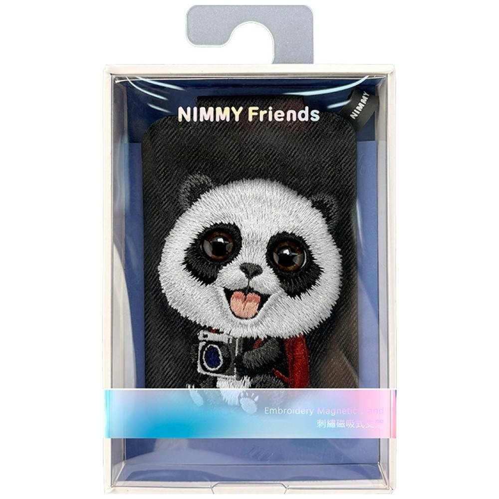 Nimmy New Big Eyed Pet 2.0 Panda magnetinė piniginė su telefono stovu – juoda - Image 7