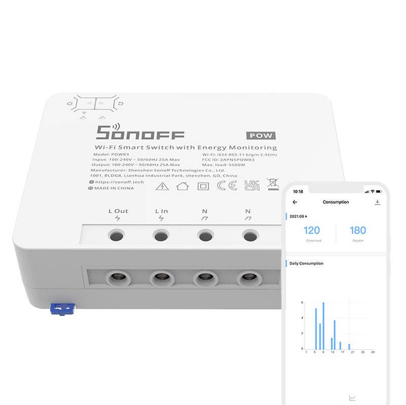 Sonoff POWR3 išmanusis Wi-Fi jungiklis su elektros srovės matavimo funkcija - Image 6