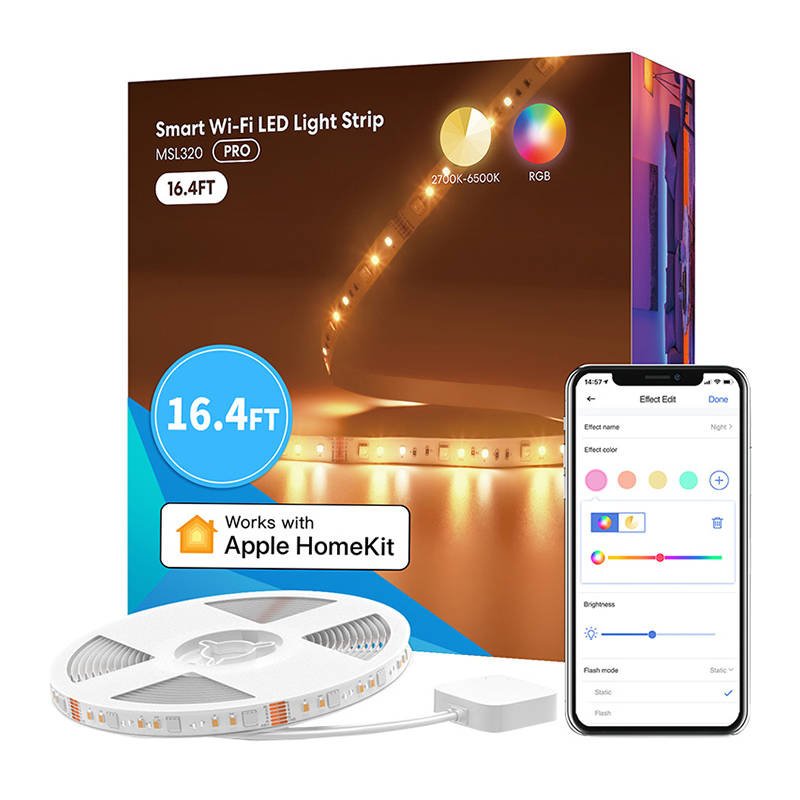 Meross MSL320 išmani Wi-Fi LED juosta su RGBWW, 5 m, HomeKit - Image 2