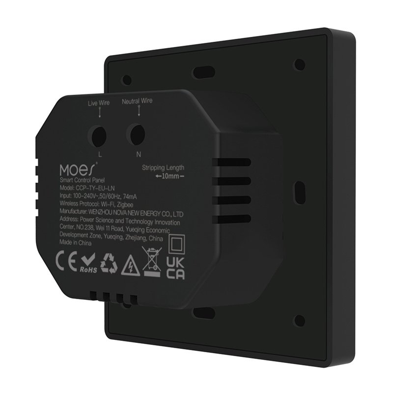 MOES CCP-TY-LN Wi-Fi / ZigBee valdymo skydelis su 4 colių LCD ekranu - Image 2