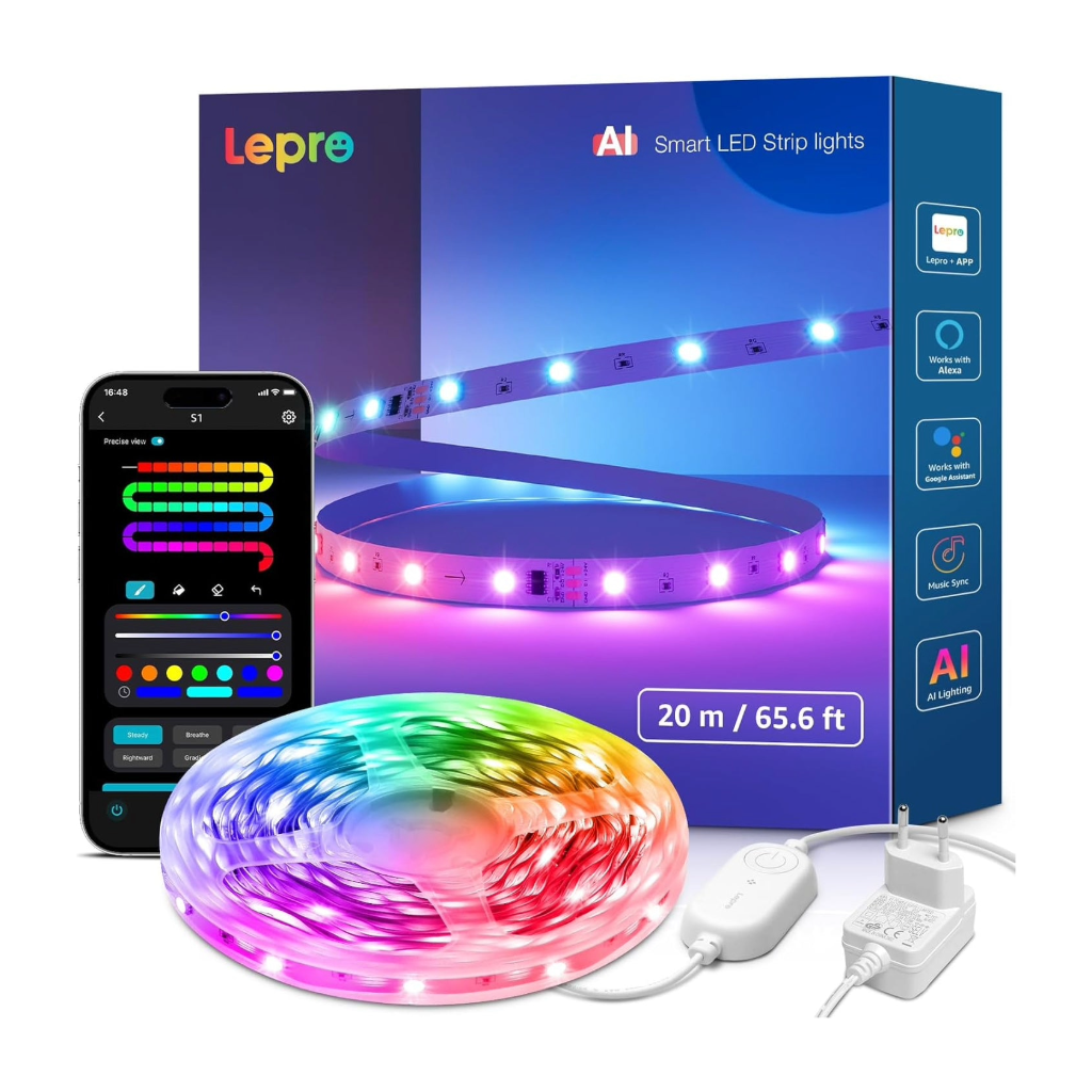 LEPRO S1 20 m Wi-Fi Bluetooth RGBIC LED juosta