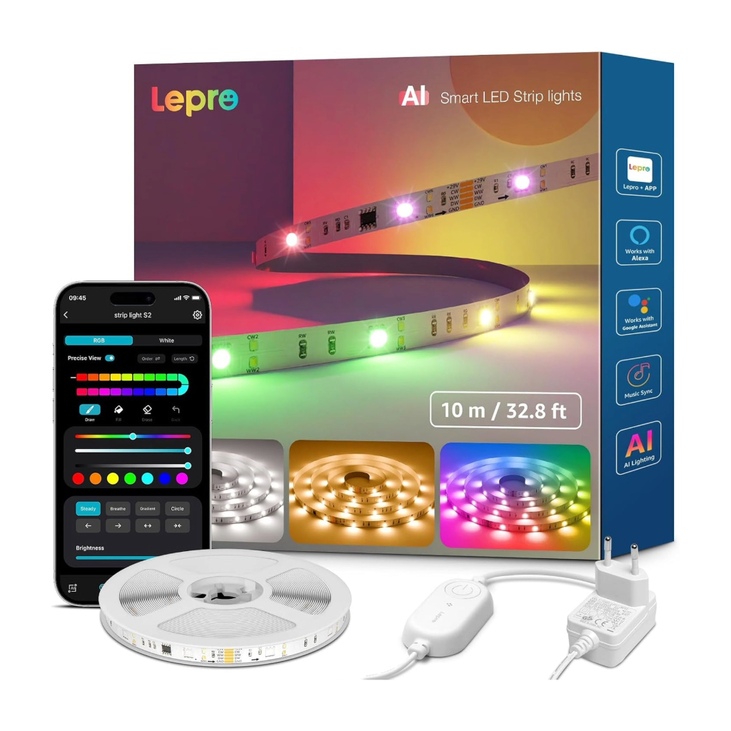 LEPRO S2 10 m Wi-Fi Bluetooth RGBIC LED juosta