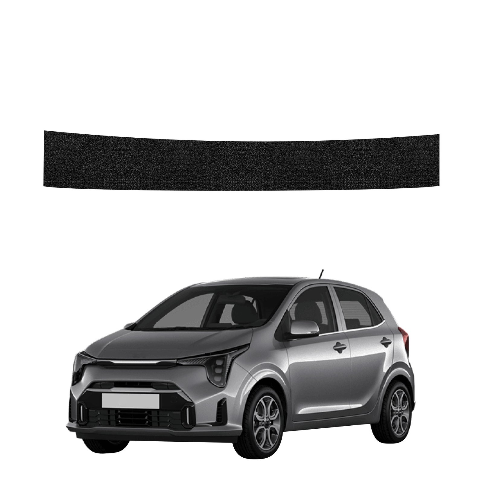 Juoda techninė apsauginė danga bagažinės slenksčiui Kia Picanto (2023-2026) GRIZZ HeavyDuty Black