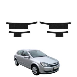 Komplektas 4w1 Juoda techninė apsauginė danga slenksčiams Opel Astra H hečbekas 5D (2004-2014) GRIZZ HeavyDuty Black