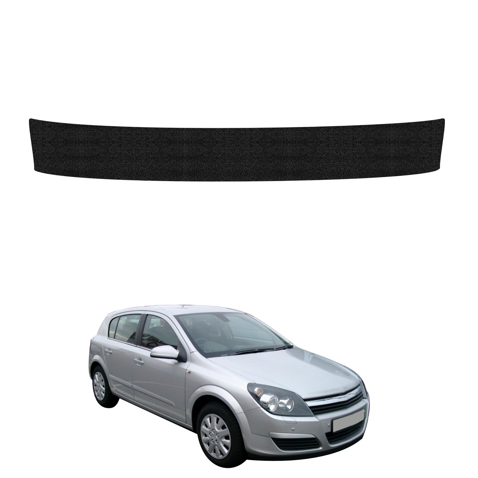 Juoda techninė apsauginė danga bagažinės slenksčiui Opel Astra H hečbekas 5D (2004-2014) GRIZZ HeavyDuty Black