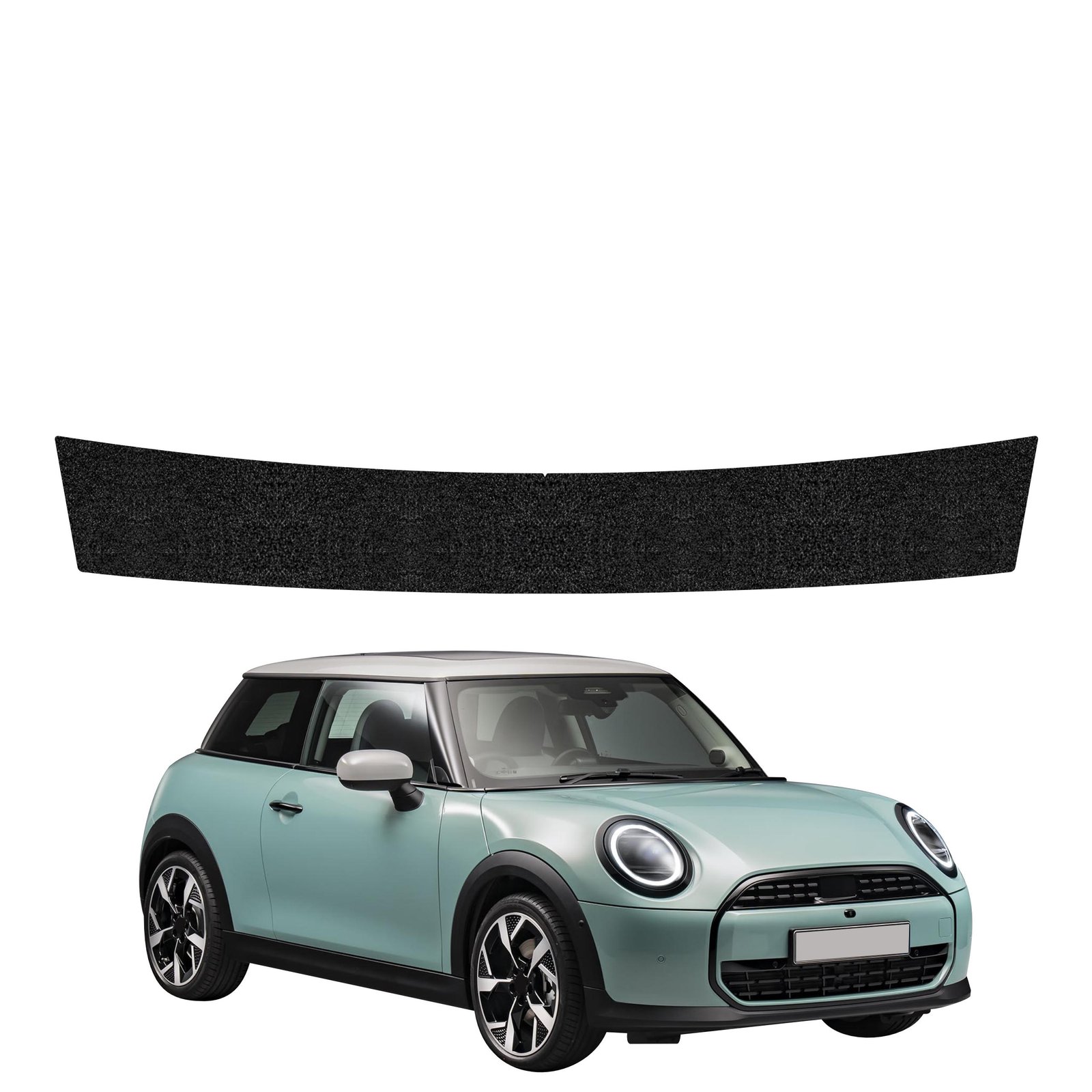 Juoda techninė apsauginė danga bagažinės slenksčiui Mini Cooper S (2023-2026) GRIZZ HeavyDuty Black