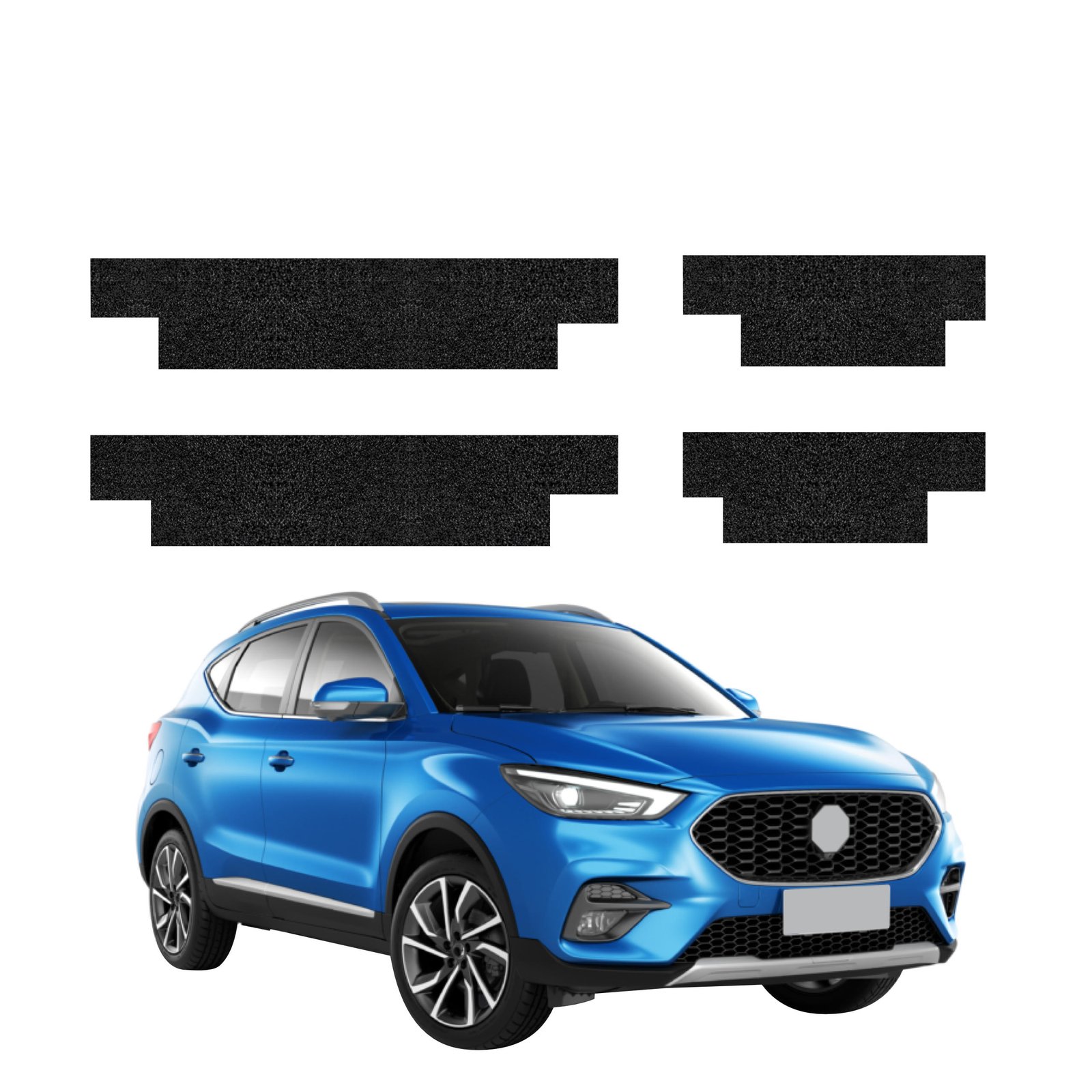 Komplektas 4w1 Juoda techninė apsauginė danga slenksčiams MG ZS Classic (2019-2025) GRIZZ HeavyDuty Black