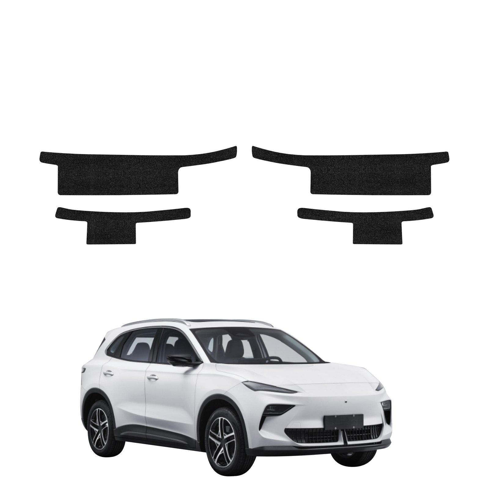 Komplektas 4w1 Juoda techninė apsauginė danga slenksčiams MG S5 EV (2025-2026) GRIZZ HeavyDuty Black