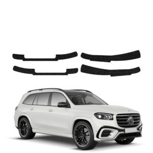 Komplektas 4w1 Juoda techninė apsauginė danga slenksčiams Mercedes GLS 450d (2023-2026) GRIZZ HeavyDuty Black