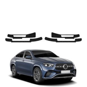 Komplektas 4w1 Juoda techninė apsauginė danga slenksčiams Mercedes GLE 450d (2023-2026) GRIZZ HeavyDuty Black