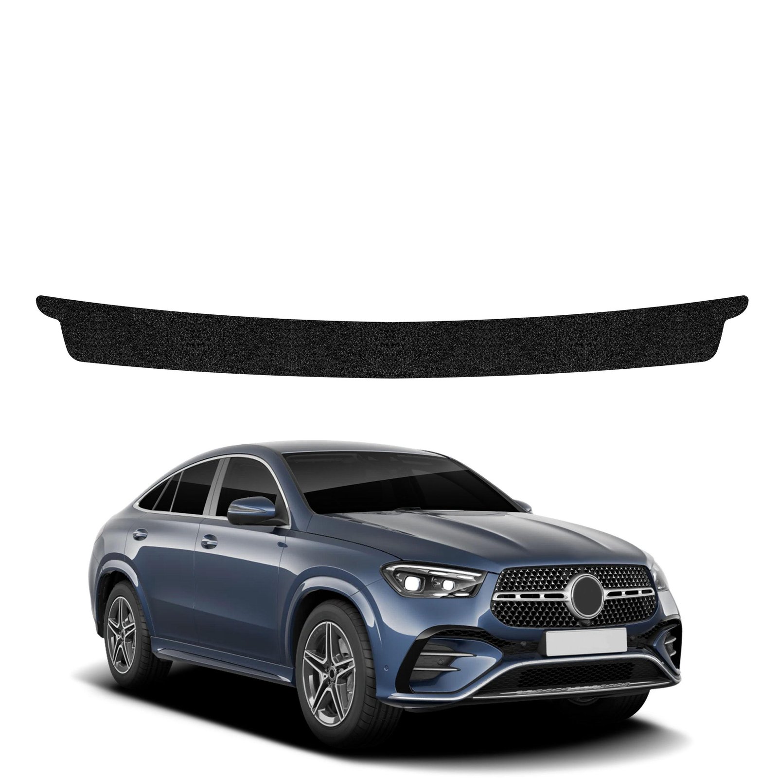 Juoda techninė apsauginė danga bagažinės slenksčiui Mercedes GLE 450d (2023-2026) GRIZZ HeavyDuty Black