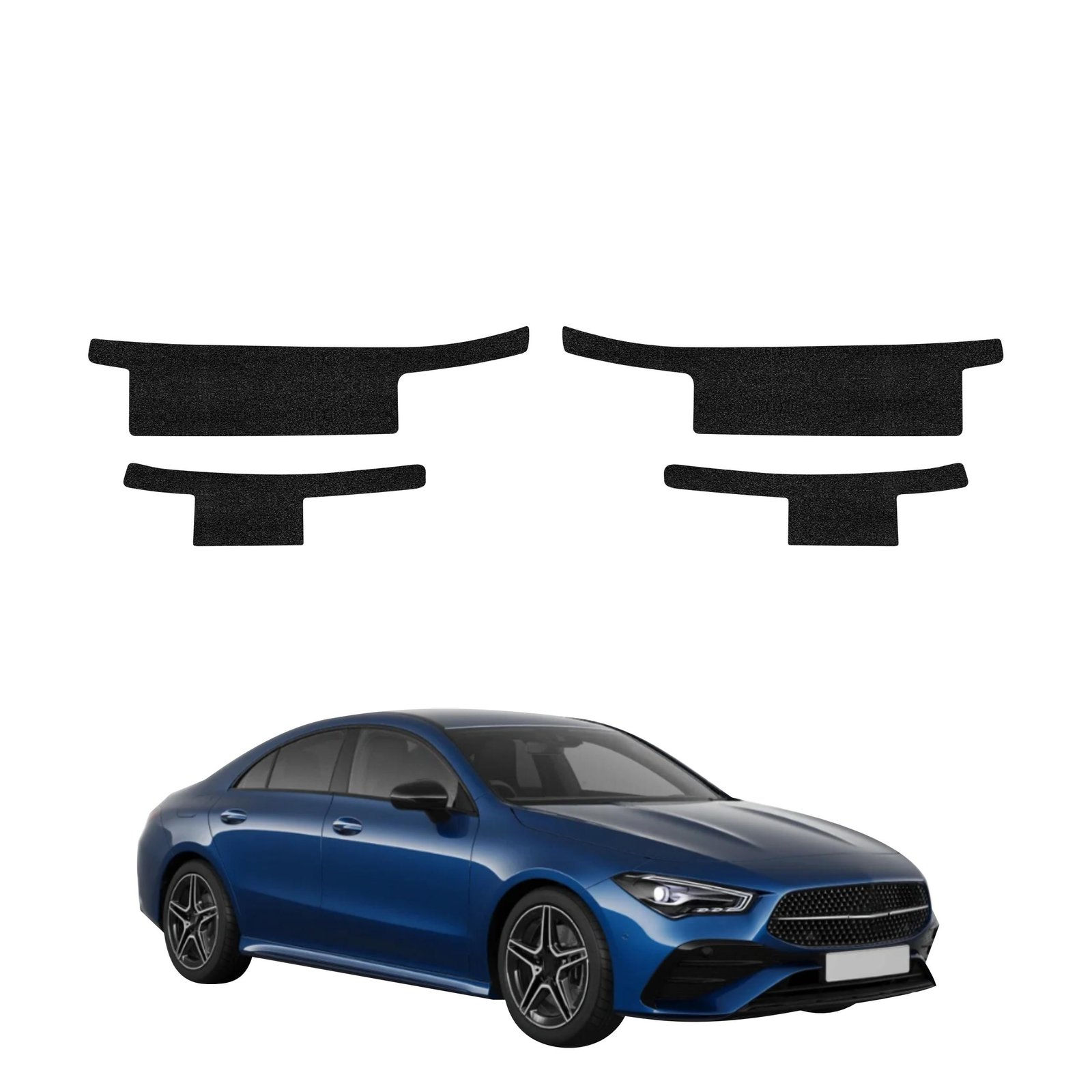 Komplektas 4w1 Juoda techninė apsauginė danga slenksčiams Mercedes CLA 200 (2025-2026) GRIZZ HeavyDuty Black