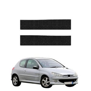 Komplektas 2w1 Juoda techninė apsauginė danga slenksčiams Peugeot 206 (1998-2009) GRIZZ HeavyDuty Black