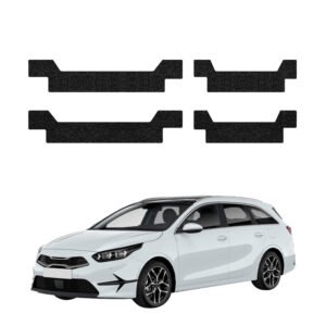 Komplektas 4w1 Juoda techninė apsauginė danga slenksčiams Kia Ceed SW universalas (2021-2025) GRIZZ HeavyDuty Black
