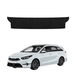 Juoda techninė apsauginė danga bagažinės slenksčiui Kia Ceed SW universalas (2021-2025) GRIZZ HeavyDuty Black