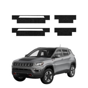 Komplektas 4w1 Juoda techninė apsauginė danga slenksčiams Jeep Compass (2020-2024) GRIZZ HeavyDuty Black