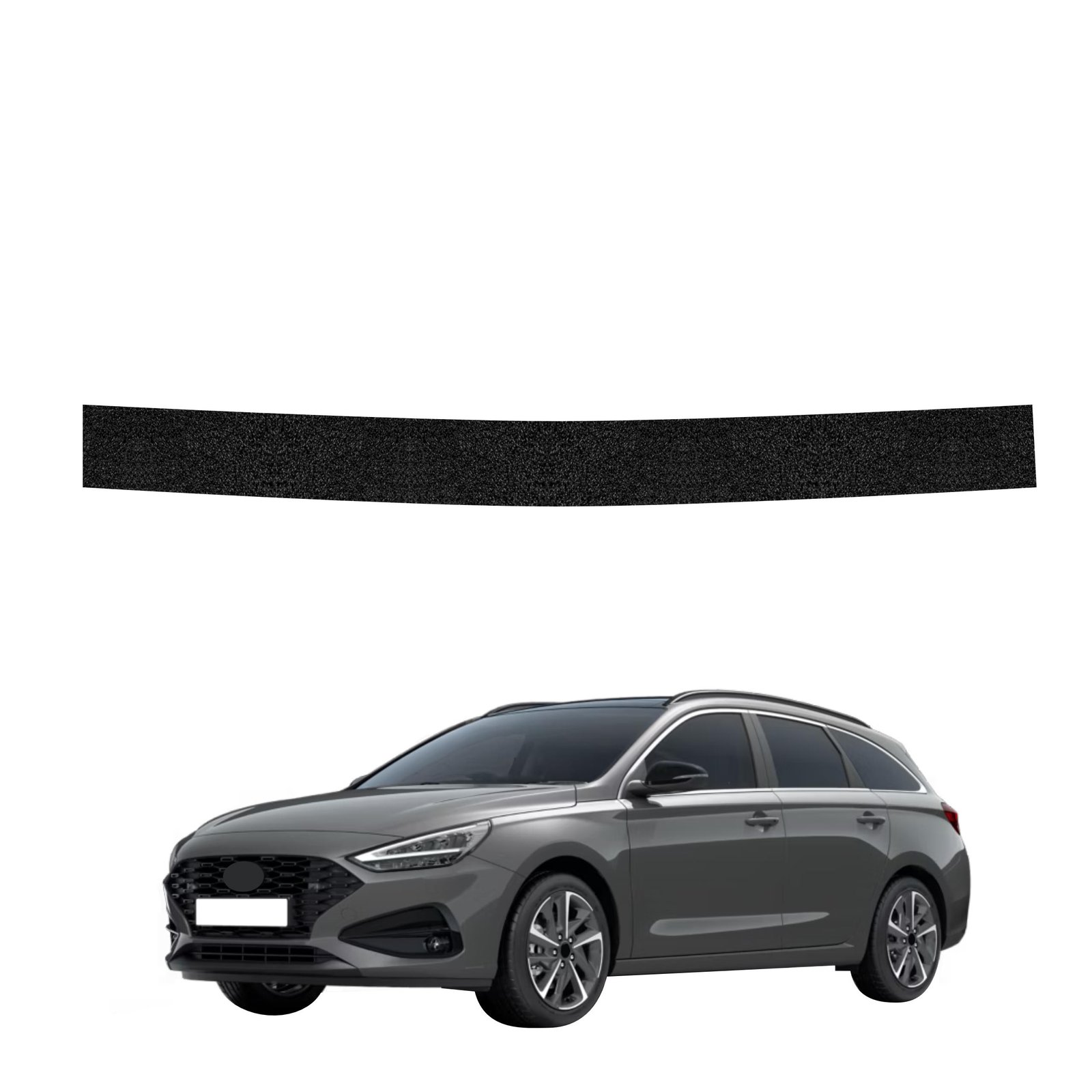 Juoda techninė apsauginė danga bagažinės slenksčiui Hyundai i30 Wagon (2020-2026) GRIZZ HeavyDuty Black