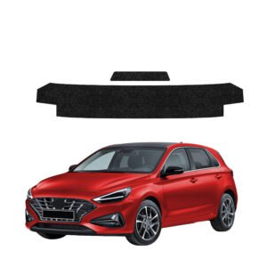 Komplektas 2w1 Juoda techninė apsauginė danga bagažinės slenksčiui Hyundai i30 hečbekas (2020-2026) GRIZZ HeavyDuty Black