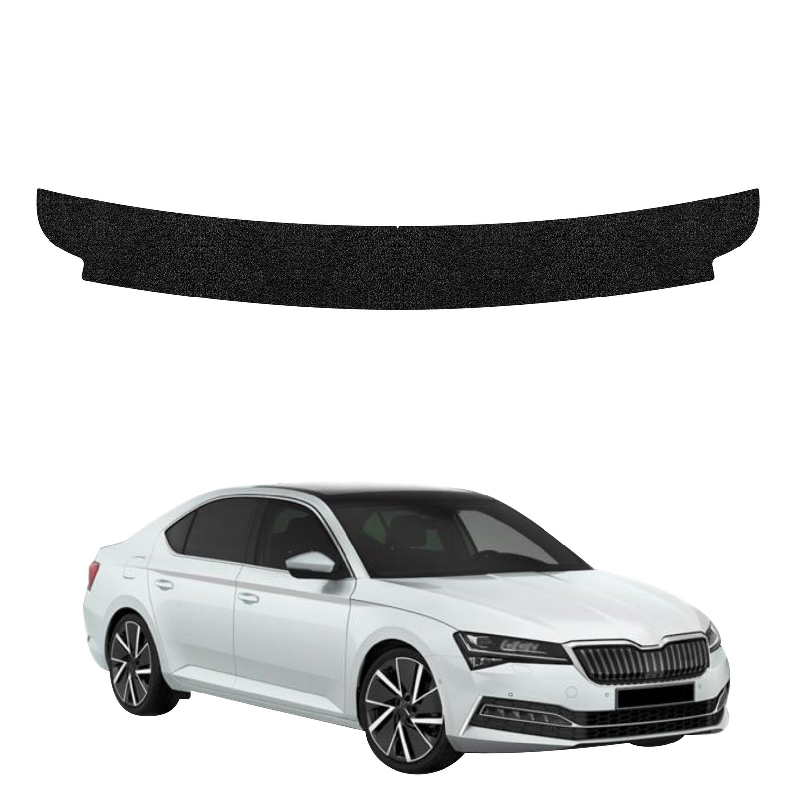 Juoda techninė apsauginė danga bagažinės slenksčiui Skoda Superb 3 Liftback (2019-2023) GRIZZ HeavyDuty Black