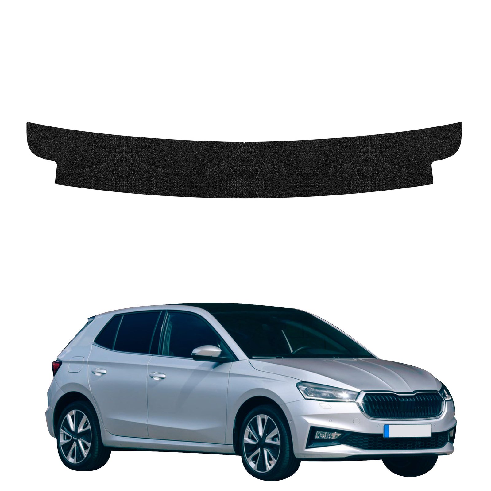 Juoda techninė apsauginė danga bagažinės slenksčiui Skoda Fabia 4 (2021-2026) GRIZZ HeavyDuty Black