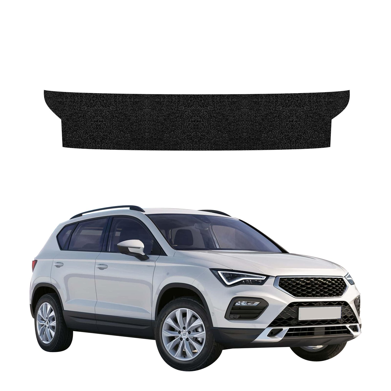 Juoda techninė apsauginė danga bagažinės slenksčiui Seat Ateca (2020-2026) GRIZZ HeavyDuty Black