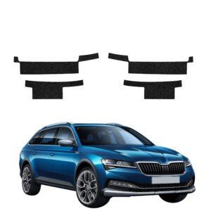 Komplektas 4w1 Juoda techninė apsauginė danga slenksčiams Skoda Superb 3 Combi (2019-2023) GRIZZ HeavyDuty Black