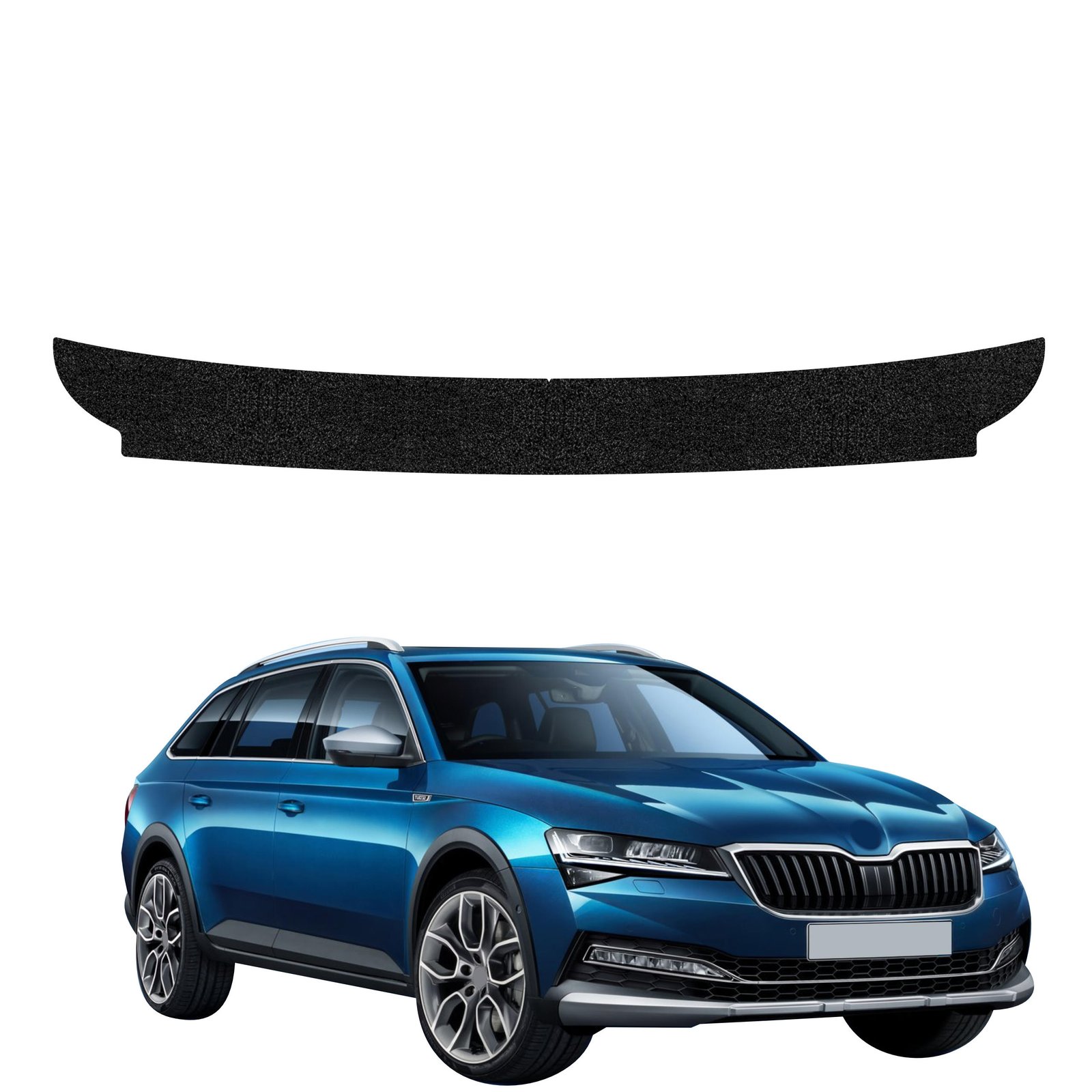 Juoda techninė apsauginė danga bagažinės slenksčiui Skoda Superb 3 Combi (2019-2023) GRIZZ HeavyDuty Black