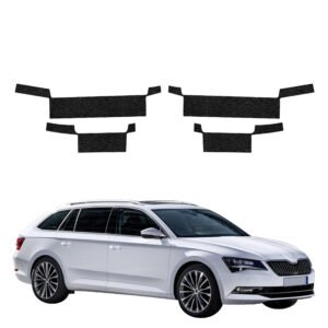 Komplektas 4w1 Juoda techninė apsauginė danga slenksčiams Skoda Superb 3 Combi (2016-2019) GRIZZ HeavyDuty Black