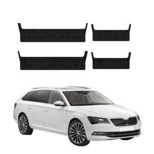 Komplektas 4w1 Juoda techninė apsauginė danga slenksčiams Skoda Superb 3 Combi (2015-2019) GRIZZ HeavyDuty Black