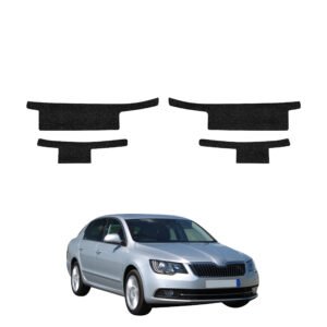 Komplektas 4w1 Juoda techninė apsauginė danga slenksčiams Skoda Superb 2 Facelifting (2013-2015) GRIZZ HeavyDuty Black