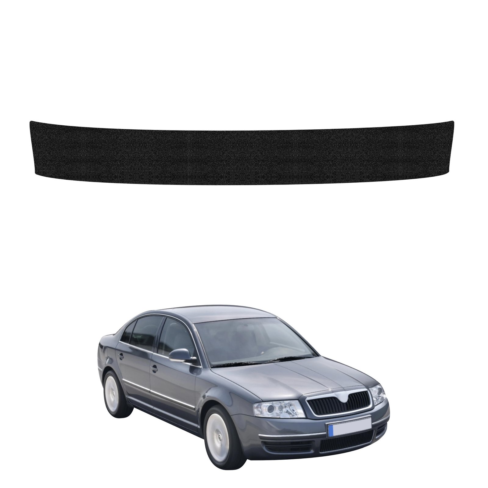 Juoda techninė apsauginė danga bagažinės slenksčiui Skoda Superb (2001-2008) GRIZZ HeavyDuty Black